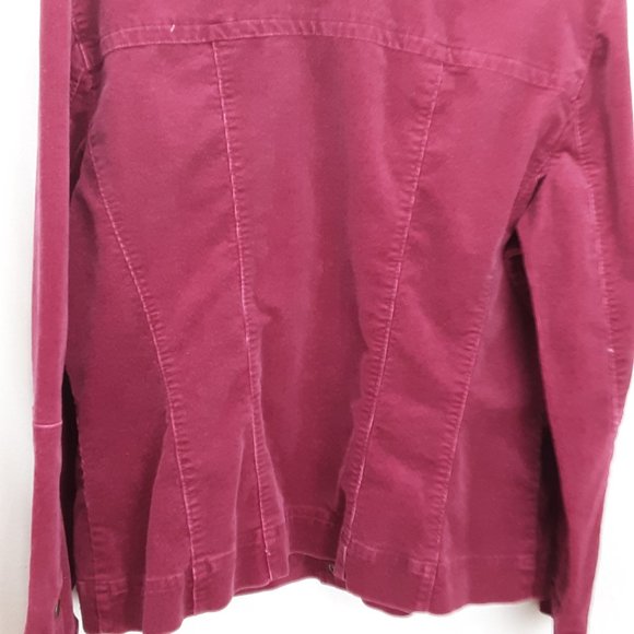 Amber Sun Jacket Corduroy Burgundy Red Womens Large Snap Front - Picture 7 of 16